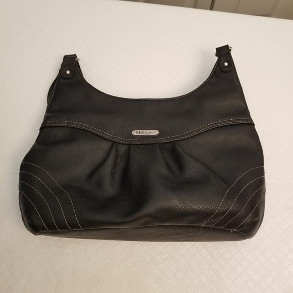 MULTI SAC Black Faux Leather Shoulder Purse 13.5 X 8.5 X 4 - Picture 1 of 10